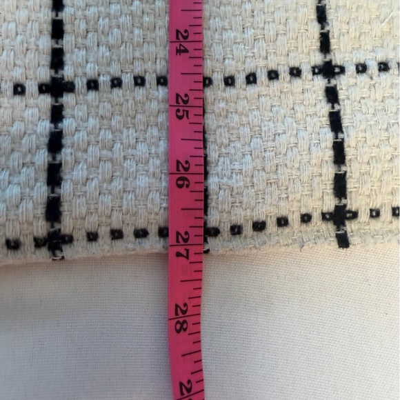 Anthropologie Bishop & Young White Black Check Tassled Woven Dolman Sleeve M - Picture 6 of 6